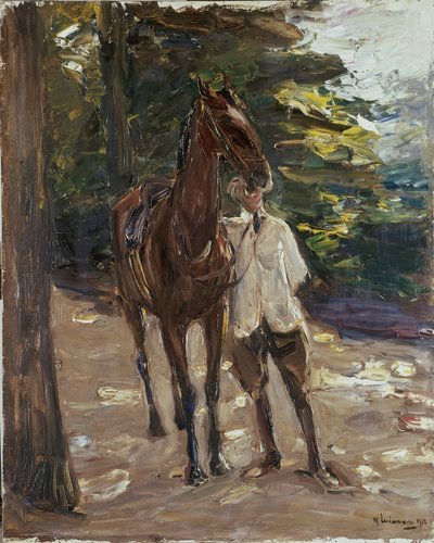 Groom with Horse by Max Liebermann